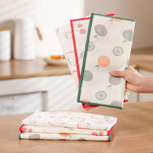 Essuie-vaisselle en viscose imprimée, doux et sans peluches, chiffon à vaisselle en bambou, absorbant, séchage rapide, chiffons de nettoyage pour la cuisine - Product Image 1