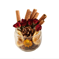 Kit DIY de diffuseur de parfum à bâtonnets de cannelle style Ins, avec fleurs séchées et préservées, ornement de décoration intérieure, cadeau de fêtes