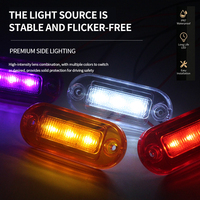 Feu de position latéral LED 12V IP67 rouge/ambre/blanc/violet pour camion, fourgonnette, remorque