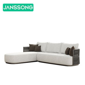 Ensemble de salon de jardin moderne en corde pour piscine, canapés de luxe, mobilier d'extérieur, canapés de jardin, mobilier de jardin, canapé en métal en forme de L - Product Image 4