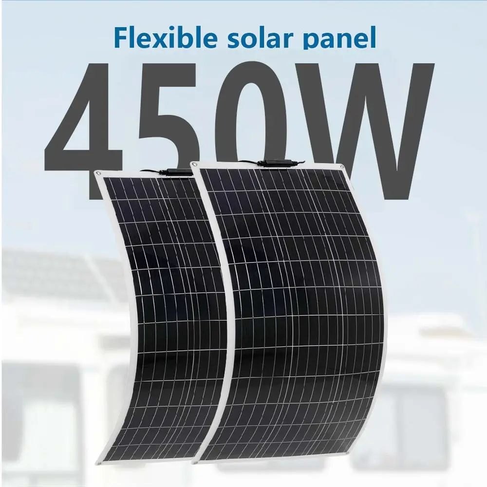Panel solar adhesivo flexible profesional hecho a medida de 100W a 520W, Paneles Solares Flexibles de película de silicio monocristalino