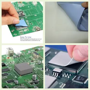 Almohadillas térmicas para teléfono móvil troquelado 5W/mk almohadilla térmica de silicona personalizada, 8mm * 8mm * 1mm con <span class=keywords><strong>fibra</strong></span> de vidrio - Product Image 4