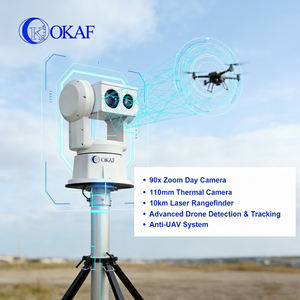 Caméra thermique PTZ HD étanche IP67 OKAF longue portée 90X 10 km avec télémètre laser, suivi de drones, détection de drones, caméra PTZ - Product Image 1