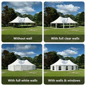 Tente de réception ovale en <span class=keywords><strong>toile</strong></span> de voile, robuste, imperméable, <span class=keywords><strong>translucide</strong></span>, avec poteaux en bois, <span class=keywords><strong>pour</strong></span> événements de luxe en plein air, mariages et célébrations - Product Image 5