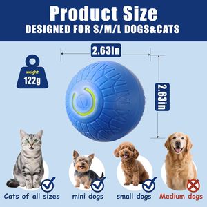 Jouet interactif intelligent pour chien et chat, balle en plastique et silicone rechargeable, entraînement automatique 360°, moderne, sportif, durable, chargeur USB - Product Image 2