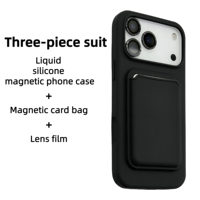 Untuk iPhone 17 seri aksesori ponsel Set silikon casing ponsel pemegang dompet magnetik film lensa Guangzhou grosir dalam stok