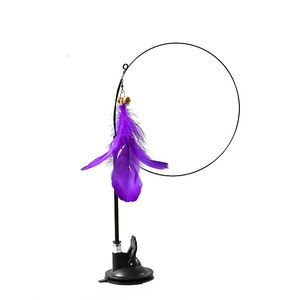 Baguette de chaton interactive réaliste en plumes violettes, longue tige pour l'entraînement et l'exercice - Product Image 6