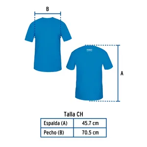 Truper CH t-shirt da uomo 1 unità colletto tondo blu Playera Caja - Product Image 2