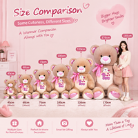 Ours en peluche personnalisé avec ventre contrastant et patte scintillante, pour cadeau de Saint-Valentin et fournitures pour magasins