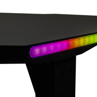 Bureau de jeu électrique moderne en métal 6x4 pieds extensible avec LED RGB, style rétro, 120 cm, pour bureau à domicile
