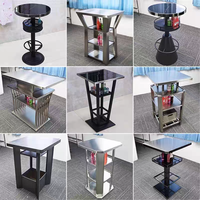 Meubles de discothèque au design moderne, tables de bar VIP de luxe en acier inoxydable rondes pour soirées KTV et cocktails