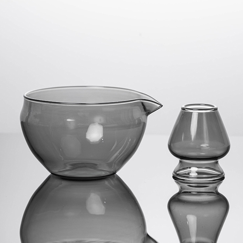 Black Glass Chawan Set