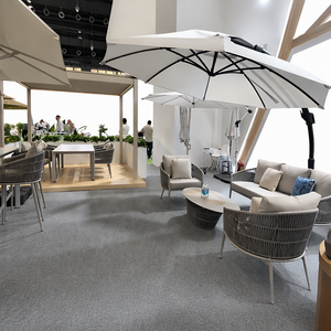 Conjunto de Sofás de Jardín Modernos de Aluminio y Cuerda, 6 Plazas, con Mesa y Cojines para Patio Exterior - Product Image 3