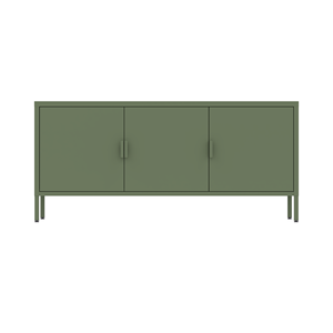 Mobile Contenitore in Metallo Verde, Credenza per Soggiorno, Armadio <span class=keywords><strong>TV</strong></span> in Acciaio <span class=keywords><strong>a</strong></span> 4 Ante, Stile Moderno - Product Image 2