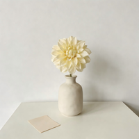 Bunga Dahlia Kuning Buatan dari Kain dengan Batang, Bunga Palsu untuk Karangan Bunga Pernikahan, Rangkaian Bunga untuk Dekorasi Rumah DIY