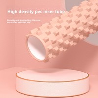 Nouveau produit : Rouleau de massage en mousse EVA rose à picots, bâton de fitness, relaxant musculaire, modèle creux de 45 cm pour la salle de sport et la maison