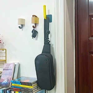 Wall Mounted Adhesive <b>Hooks</b> For <b>Kitchen</b> Lid Storage Yellow 13cm Punch Free - Product Image 4