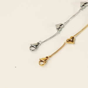 Minimalist Quad Puffed Heart <b>Bracelet</b> with Octagram <b>Crystal</b>, Vefiery Waterproof Stainless Steel Adjustable Ladies <b>Bracelet</b> Gift - Product Image 2