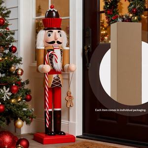 Soldat <span class=keywords><strong>casse</strong></span>-<span class=keywords><strong>noisette</strong></span> en bois, style campagnard américain, peint, cheminée, arbre de Noël, porte, fond, bureau, table de chevet - Product Image 3