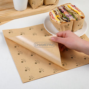 Custom Logo Printed Food Grade Hamburger Wrapping Paper GreaseProof Wax Sandwich Burger Packaging Paper