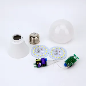 China skd部品5ワット7W 9W 12W 15W A55 A60 A65 A70ランプアルミpcハウジング2835 SMD ledチップskd led電球