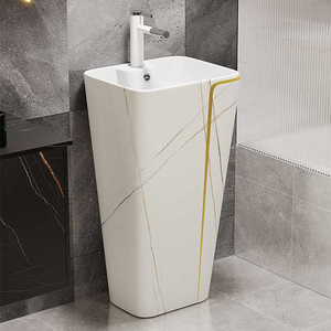 Vasque autoportante en céramique pour salle de bain, idéale pour hôtels, restaurants et maisons - Product Image 2