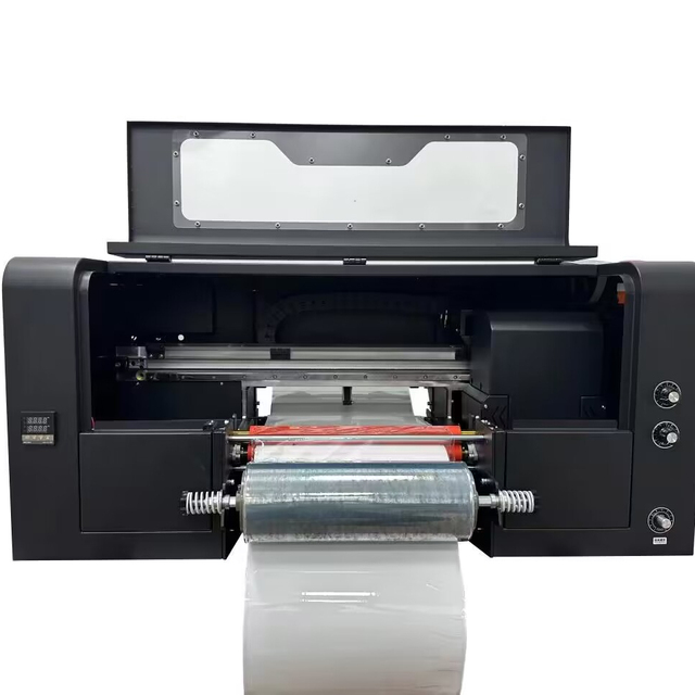New 2-in-1 Dual Print Heads Gold Foil Label & DTF Flatbed Printer A4/A3 Size Digital UV Sticker Roll Printer