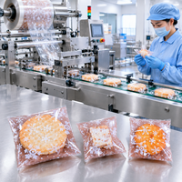 Sac à oreiller personnalisé en PP transparent imprimé flocon de neige pour emballage individuel de biscuits de Noël, lait, produits de boulangerie, aliments, recyclable, vente en gros