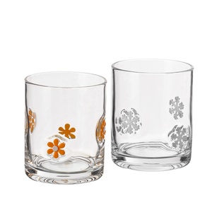 Verre à boire décoratif en verre transparent 3D avec fleurs personnalisées Samyo, pot à bougie vide et verre à jus/eau - Product Image 2