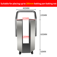 Roulotte de refroidissement commerciale pour barbecue, en acier laminé à froid, à deux niveaux, avec grille de cuisson, pour 295 mm