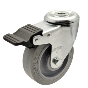 <span class=keywords><strong>Roulettes</strong></span> à rivets creux <span class=keywords><strong>Roulettes</strong></span> industrielles moyennes <span class=keywords><strong>Roulettes</strong></span> pivotantes à roues TPR grises de 4 pouces - Product Image 4