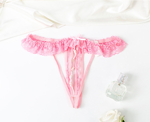 กางเกงในจีสตริงลูกไม้วาบหวิวสำหรับผู้หญิงผู้ใหญ่กางเกงในจีสตริงระบายอากาศได้ดีผ้าสแปนเด็กซ์/ โพลีเอสเตอร์ - Product Image 6