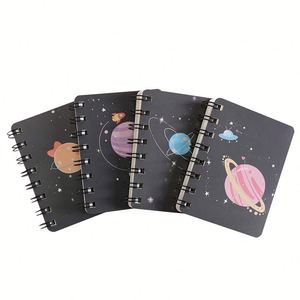 Mini Cuaderno Espiral Portátil con Diseño de Planeta de Dibujos Animados, Personalizado, Tamaño A7, Pequeño, de Bolsillo - Product Image 1
