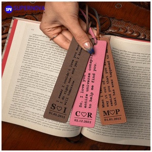 Marque-pages en PU gravables au laser en gros pour promotions, supports vierges pour gravure laser, motifs personnalisés, réutilisables, style moderne, marque-pages mignons - Product Image 2