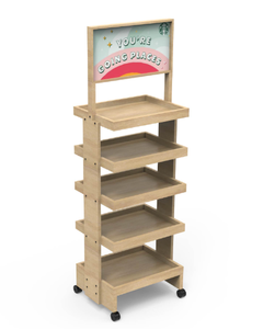 Tùy chỉnh màn hình bằng gỗ đứng dành riêng cho các siêu thị lớn để hiển thị đồ uống có cồn rượu sàn gỗ - Product Image 2