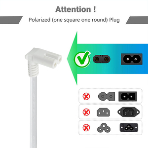 Cordon d'alimentation HO3VVH2F blanc 2m 2 conducteurs 0,75mm² prise AU C7 - Product Image 4