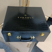 Étui en cuir PU avec boîte à charnière de tailles multiples de logo personnalisé avec boîte d'emballage en grain de crocodile