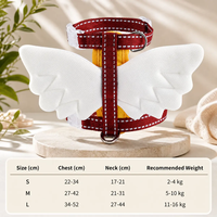 Harnais pour chien de type gilet en polyester MLLX MY1111 Wings Series avec ailes d'ange pour chiens de petite/moyenne/grande taille - laisse de promenade