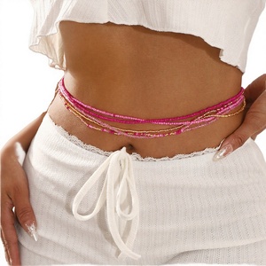 Bohemian Women's Summer Beach Gold Plated Elastic Beaded Multilayer Belly Chain for Engagement Party Weddings Gift - Product Image 3
