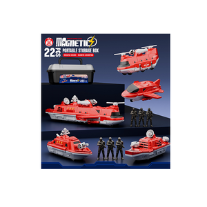 Eye-catching Eco-friendly ABS Magnetic Snap Fire Force Fleet Kit Transformable Vehicle Constructor Playset Consisting - Product Image 1