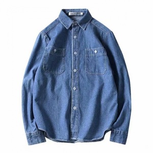 Primavera y otoño para <span class=keywords><strong>hombre</strong></span> moda niños camisas <span class=keywords><strong>de</strong></span> mezclilla Vintage manga larga suelta camisas <span class=keywords><strong>de</strong></span> vaquero para hombres - Product Image 5
