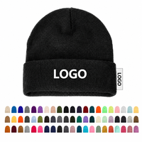 60 couleurs, logo personnalisé, broderie, bonnets en tricot, bonnets d'hiver à revers, bonnets en tricot épais pour hommes et femmes, fabricant, vente en gros, OEM, ODM