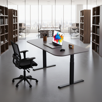 Bureau debout électrique intelligent moderne personnalisé avec double moteur et hauteur réglable en bois
