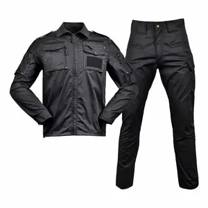 Treinamento ao ar livre camuflagem manga longa jaqueta camisa calças conjunto multi função bolso uniforme tático