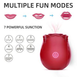 Girlspower <span class=keywords><strong>Best</strong></span> Seller rosa caldo Silicone a forma di rosa vibratore per le donne adulti vibranti giocattoli sessuali lingua leccare le caratteristiche di succhiare - Product Image 5