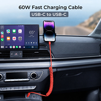 Câble USB enroulable, cordon de données télescopique, câble de charge rétractable, cordon anti-emmêlement pour voiture, téléphone, tablette