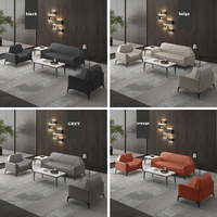 Ensemble de canapés modulaires exécutifs modernes, trois places, revêtement en cuir PU, style minimaliste, pour la maison, l'école, le bureau, le salon, l'hôtel