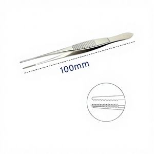 Pinces à tissus conjunctivaux droites dentelées de 0,5 mm en acier inoxydable, manuelles, certifiées CE, instruments chirurgicaux ophtalmiques - Product Image 1