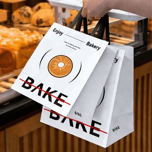 Custom Printed Logo Restaurant Takeaway Food Delivery Shawarma Pita Markook Kraft Paper <b>Bags</b> with Your Own Logo - Product Image 2
