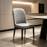 Chaises de salle à manger au design moderne en forme de petite ananas, revêtement en similicuir, pieds en métal, structure en bois, écologiques, durables pour la maison